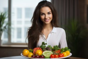 Health resolutions woman, healthy, food