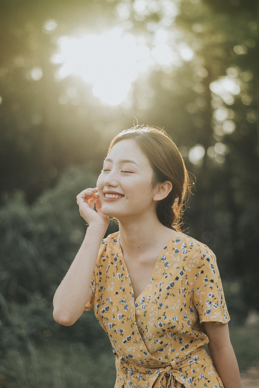 morning light circadian rhythm woman, forest, smiling, portrait, sunny, girl, happy, nature, female